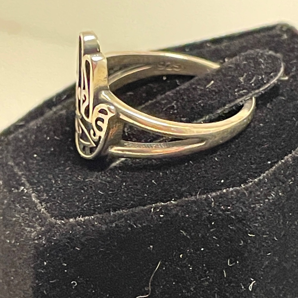 Silver Hamsa Hand Ring - image 5